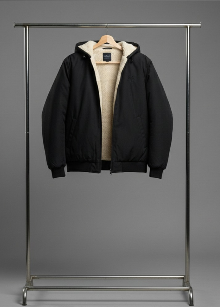 🎁 کاپشن مردانه مشکی داخل تمام خز مدل adidas-مشکی   🔴 قیمت: 8